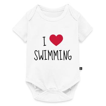 Natation / Nageur / Nageuse / Nager - Body à manches courtes Premium Bébé - blanc - Devant