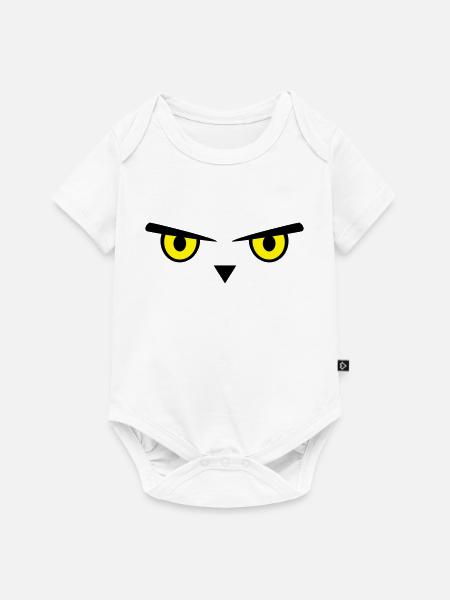 Owl, eyes, bird - Body à manches courtes Premium Bébé - blanc