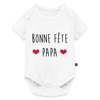 Papa Fête des Pères Naissance Bébé Anniversaire - Body à manches courtes Premium Bébé - blanc - Devant