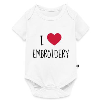 Embroidery Stickerei Broderie Embroiderer Brodeuse - Baby Premium short-sleeve bodysuit - white - Front
