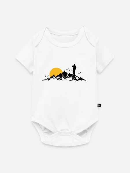 Natur - Berge Wanderer - Baby Premium Kurzarmbody - Weiß