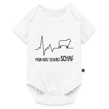 mein herz schlägt schaf - Baby Premium Kurzarmbody - Weiß - Vorne