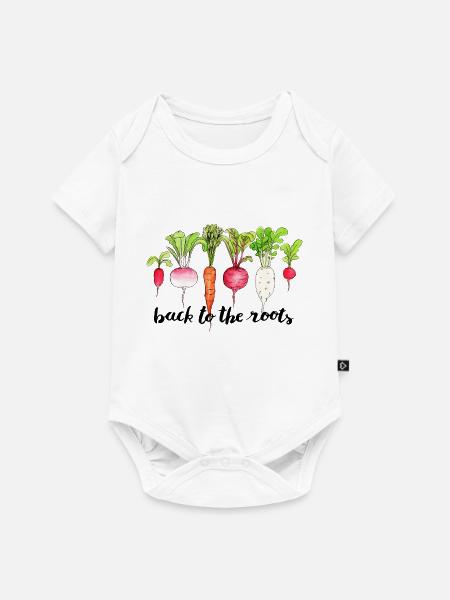 back to the roots zurück zu den Wurzeln Gemüse - Baby Premium Kurzarmbody - Weiß