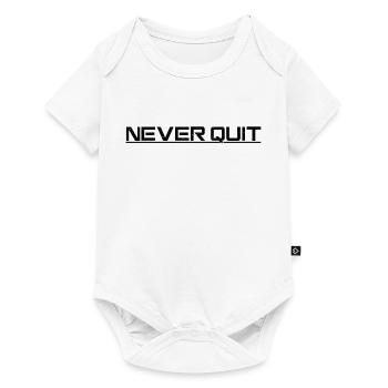 Never Quit Ausdauer Motiv - Baby Premium Kurzarmbody - Weiß - Vorne
