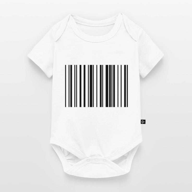 Striped barcode code strip Baby Premium short-sleeve bodysuit