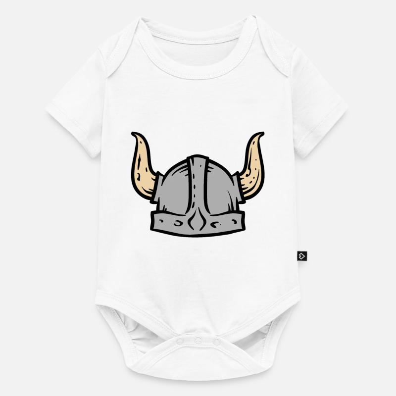 Wikinger Helm - Baby Premium Kurzarmbody - Weiß