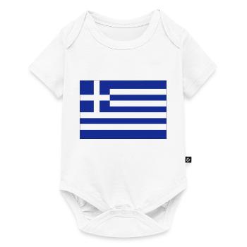 Griechenland Flagge Accessoires - Baby Premium Kurzarmbody - Weiß - Vorne