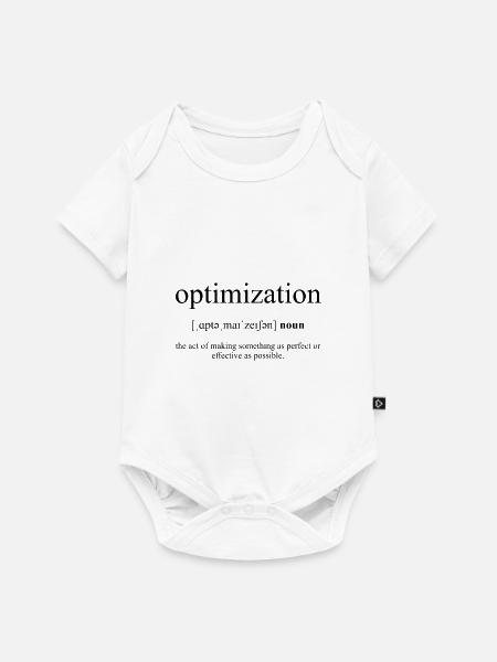 Optimization (Optimierung) Definition Dictionary - Baby Premium Kurzarmbody - Weiß