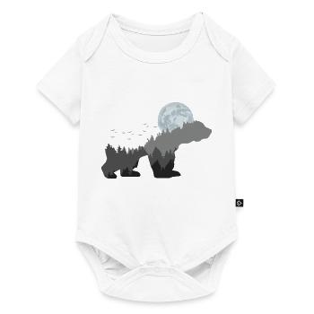 Bär in der Natur, Gebirge - Baby Premium Kurzarmbody - Weiß - Vorne