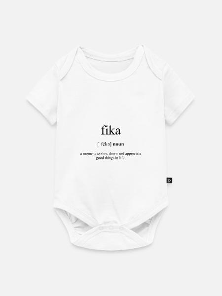 Fika Definition Dictionary - Baby Premium Kurzarmbody - Weiß