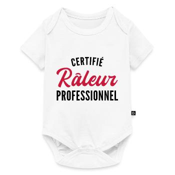 humour râleur - certifié râleur professionnel - Body à manches courtes Premium Bébé - blanc - Devant