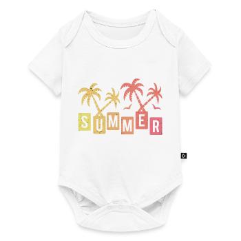 Summer palm seagull sun vintage vacation - Baby Premium short-sleeve bodysuit - white - Front