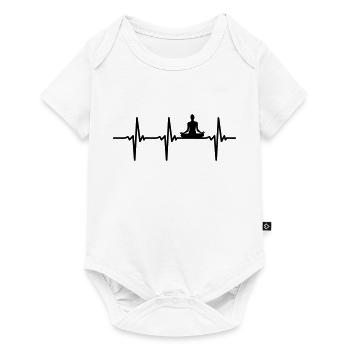 Herzschlag Yoga Vector - Baby Premium Kurzarmbody - Weiß - Vorne