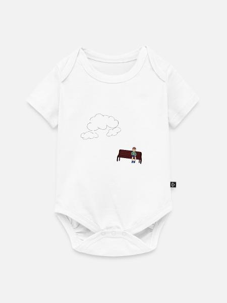 Musing auf einer Bank - Baby Premium Kurzarmbody - Weiß