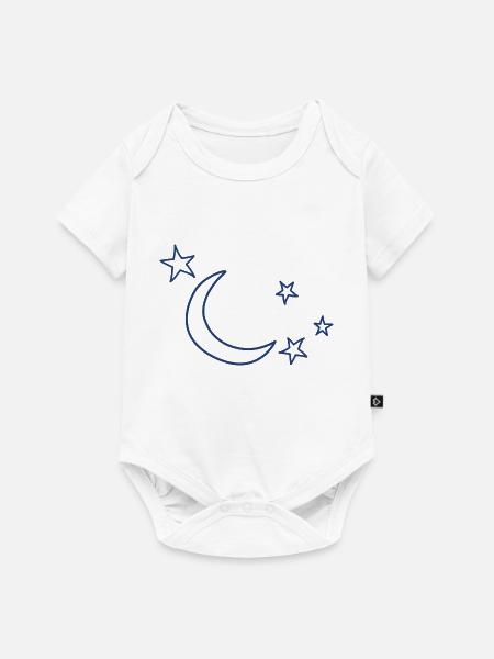 Sterne Mond - Baby Premium Kurzarmbody - Weiß
