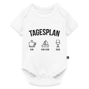 Tagesplan Geschenk Boot Segler Segelboot - Baby Premium Kurzarmbody - Weiß - Vorne