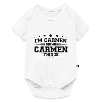 Je suis Carmen en train de faire des choses Carmen - Body à manches courtes Premium Bébé - blanc - Devant