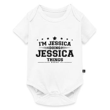 Je suis Jessica en train de faire des choses Jessica - Body à manches courtes Premium Bébé - blanc - Devant