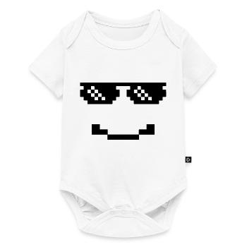 Lunettes de soleil rétro Smiley Pixel - Body à manches courtes Premium Bébé - blanc - Devant