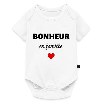 bonheur en famille - Body à manches courtes Premium Bébé - blanc - Devant
