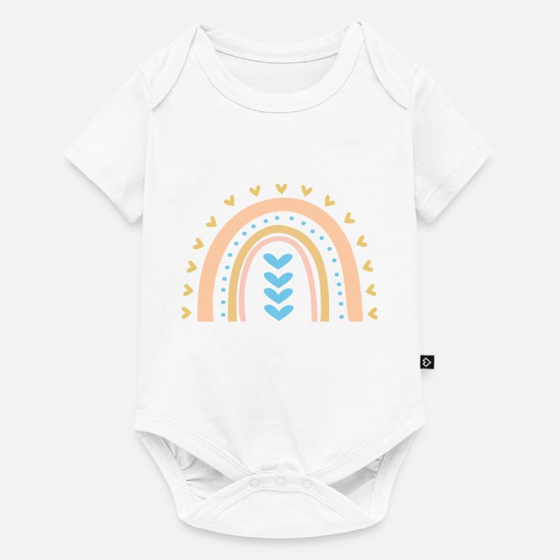 Regenbogen - Baby Premium Kurzarmbody - Weiß