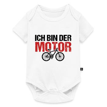 ICH BIN DER MOTOR Anti E-Bike Humor Fahrrad - Baby Premium Kurzarmbody - Weiß - Vorne