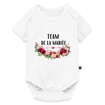 team de la Mariée evjf t-shirt assorti floral - Body à manches courtes Premium Bébé - blanc - Devant