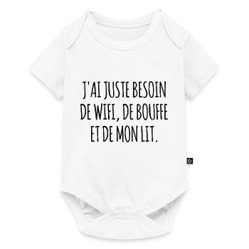 juste besoin de wifi - Body à manches courtes Premium Bébé - blanc - Devant