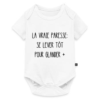 la vraie paresse - Body à manches courtes Premium Bébé - blanc - Devant