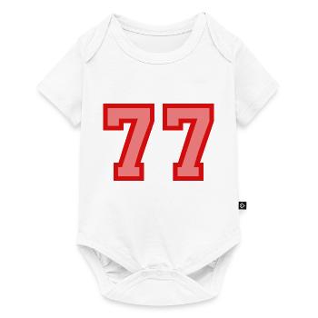 Cool Retro Retrostyle Numéro de maillot numéro de dos - Body à manches courtes Premium Bébé - blanc - Devant