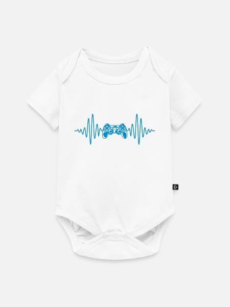 Frequenz Konsole Retro Controller - Baby Premium Kurzarmbody - Weiß