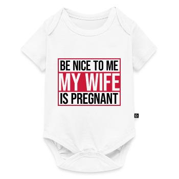my wife is pregnant - Baby Premium short-sleeve bodysuit - white - Front