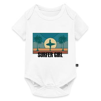 Surfer Girl Planche de surf Surfing Idée cadeau - Body à manches courtes Premium Bébé - blanc - Devant