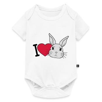 I love bunnys Logo - Baby Premium short-sleeve bodysuit - white - Front