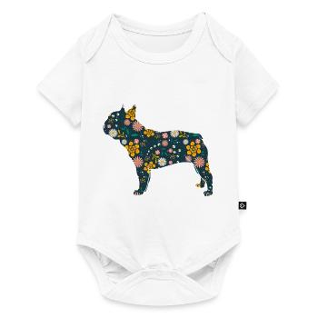 Französische Bulldogge French Bulldog Frenchie - Baby Premium Kurzarmbody - Weiß - Vorne