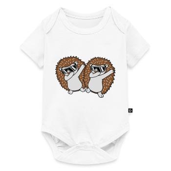 2 amis hérissons dabbing - Body à manches courtes Premium Bébé - blanc - Devant