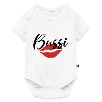 Bussi Kussmund Kuss - Baby Premium Kurzarmbody - Weiß - Vorne