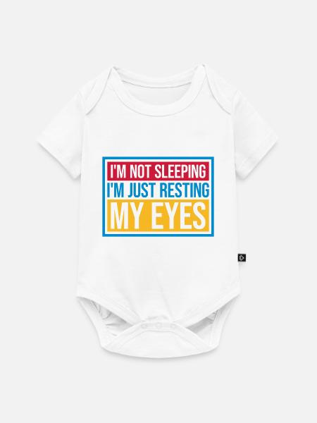 im not sleeping Zitat - Baby Premium Kurzarmbody - Weiß