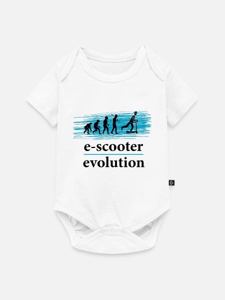 E-Scooter E-Roller Scooter - Baby Premium Kurzarmbody - Weiß
