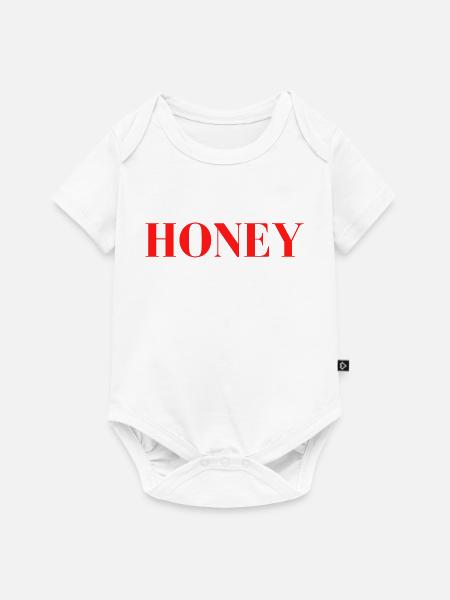 Honey Print - Baby Premium Kurzarmbody - Weiß