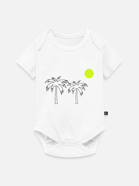 Palmen - Baby Premium Kurzarmbody - Weiß