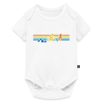 Triathlon Schwimmen Radfahren Laufen Sport - Baby Premium Kurzarmbody - Weiß - Vorne