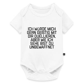 T-Shirt "geistig duellieren" - Baby Premium Kurzarmbody - Weiß - Vorne