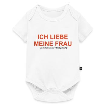 Cooles „Ich Liebe Meine Frau“ Design für ihn - Baby Premium Kurzarmbody - Weiß - Vorne