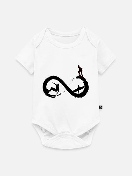 Surfen bis ins Unendliche - Baby Premium Kurzarmbody - Weiß