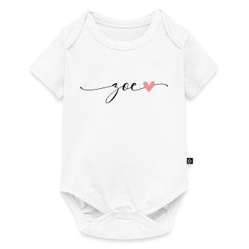Zoé, Nom, Prénom, Calligraphie, Script - Body à manches courtes Premium Bébé - blanc - Devant