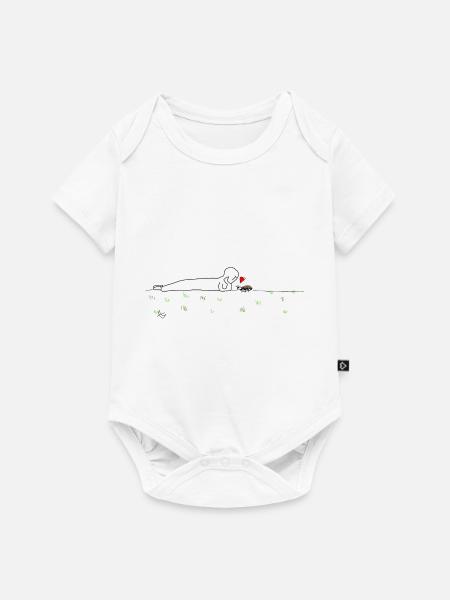 Käferchen mit Freund:in - Baby Premium Kurzarmbody - Weiß