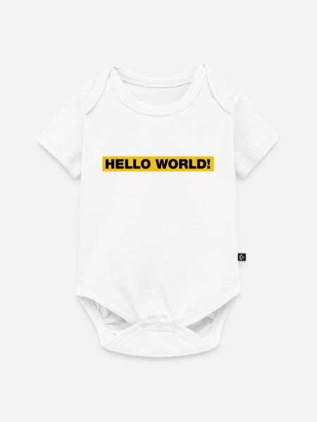 Hello World! - Baby Premium Kurzarmbody - Weiß