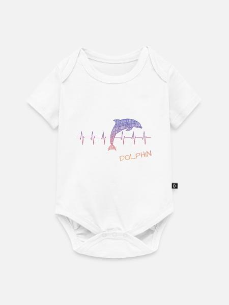 Dolphin Heartbeat Herzschlag Delfin - Baby Premium Kurzarmbody - Weiß