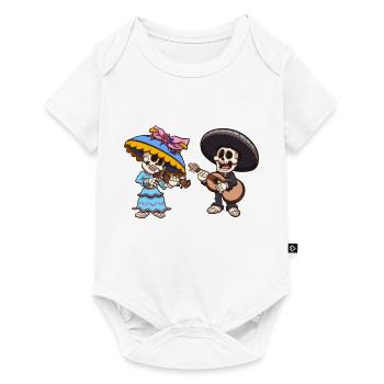 Mexican Mariachi And Catrina Skeletons - Baby Premium short-sleeve bodysuit - white - Front